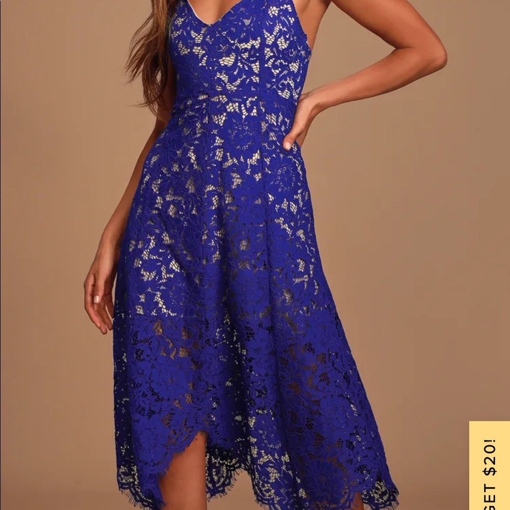 Beautiful royal blue lace dress!